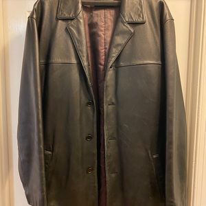 Alfani Mens Genuine Leather Jacket
